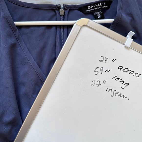 Athleta Brooklyn Textured Jumpsuit Sz 20 Medieval Violet Sleeveless Athleisure - Picture 12 of 12